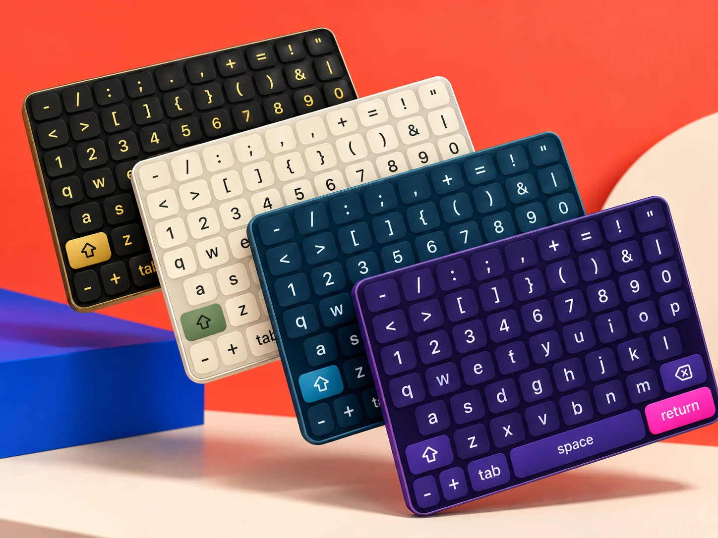 Four customizable TypeTab keyboard themes